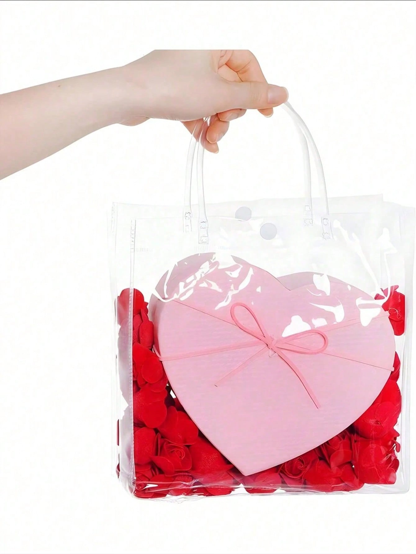 Custom Holiday Party Tote Bags, Clear PVC Gift Bags